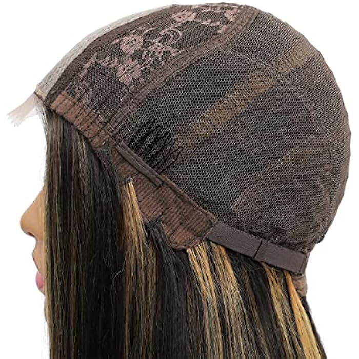 DILLARDS Shinyshow Long Straight Highlight Wig 26 Inch Brown Mixed Blonde Wig Middle Part Synthetic Wigs For Women Heat Resistant Fiber Natural Looking Hair For Daily (Brown Highlight Blonde Wig) - Image 4